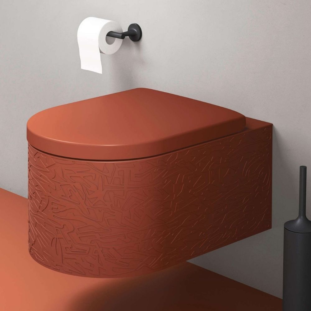 Vihaan Goyal Gallery - Duravit Cinnamon Matt Pattern Wall Hung Toilet